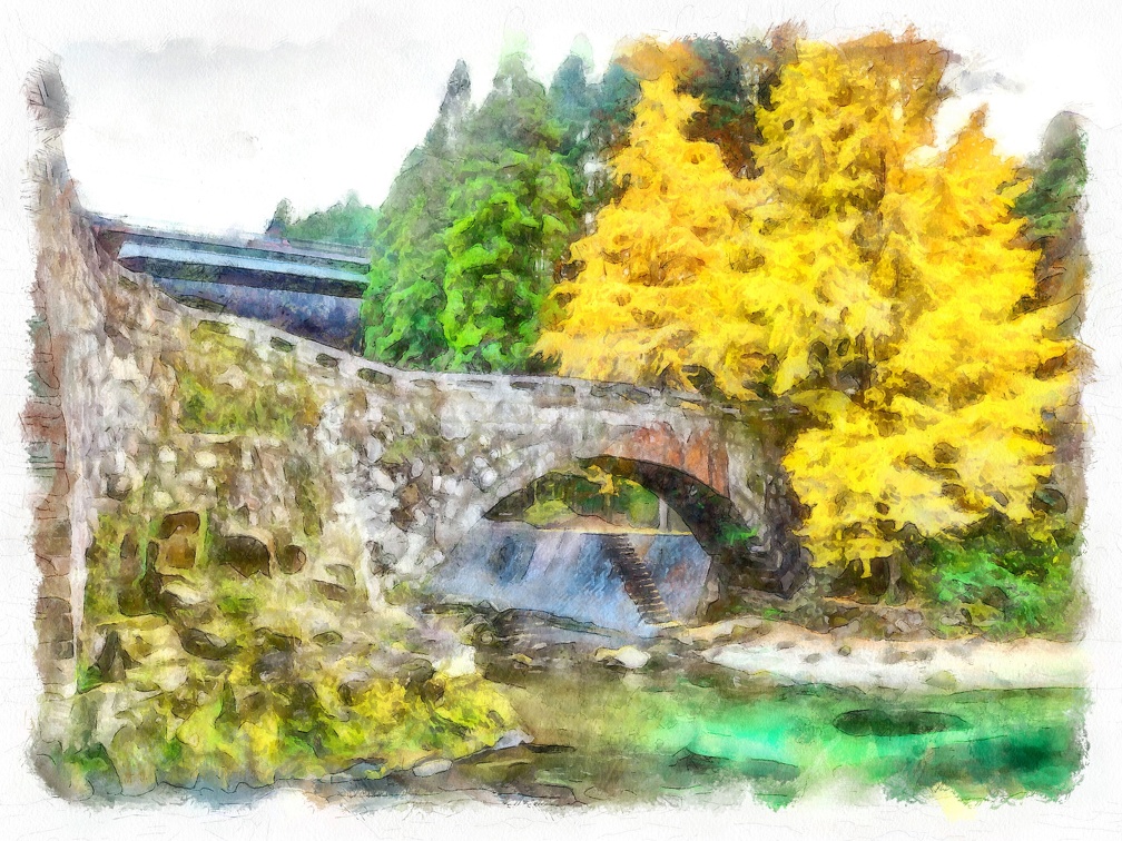 Illustrated Futamata Bridge